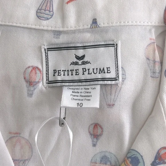 PETITE PLUME Bon Voyage Kids Chemical Free Flame Resistant Pajama Set Size 10 - Picture 7 of 8